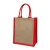 Import Logo Printed Tiny Cute Red Handle Custom Tote Hemp Gift Small Jute Bag from China
