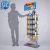 Import Low cost cheap food metal wire floor display stand with grid panel hanging hooks items from China