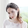 LRTOU Wholesale Women Fashion Hairband Wedding Hair Accessories Ribbon Crystals Pearls Flower Bridal Headband