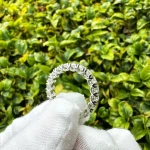 Luxury Fine Jewelry Eternity Band Ring Wholesale 925 Sterling Sliver Gold Filled Rings 18K Gold Plating  Mossanite Ring