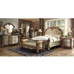 Luxury french style bedroom furniture set antique 5pcs bedroom set