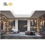 Luxury Glass Wardrobe Aluminum Frame Door Furniture Bedroom Walk In Wardrobe Designs Custom Carcass Closet Waterproof Wardrobes