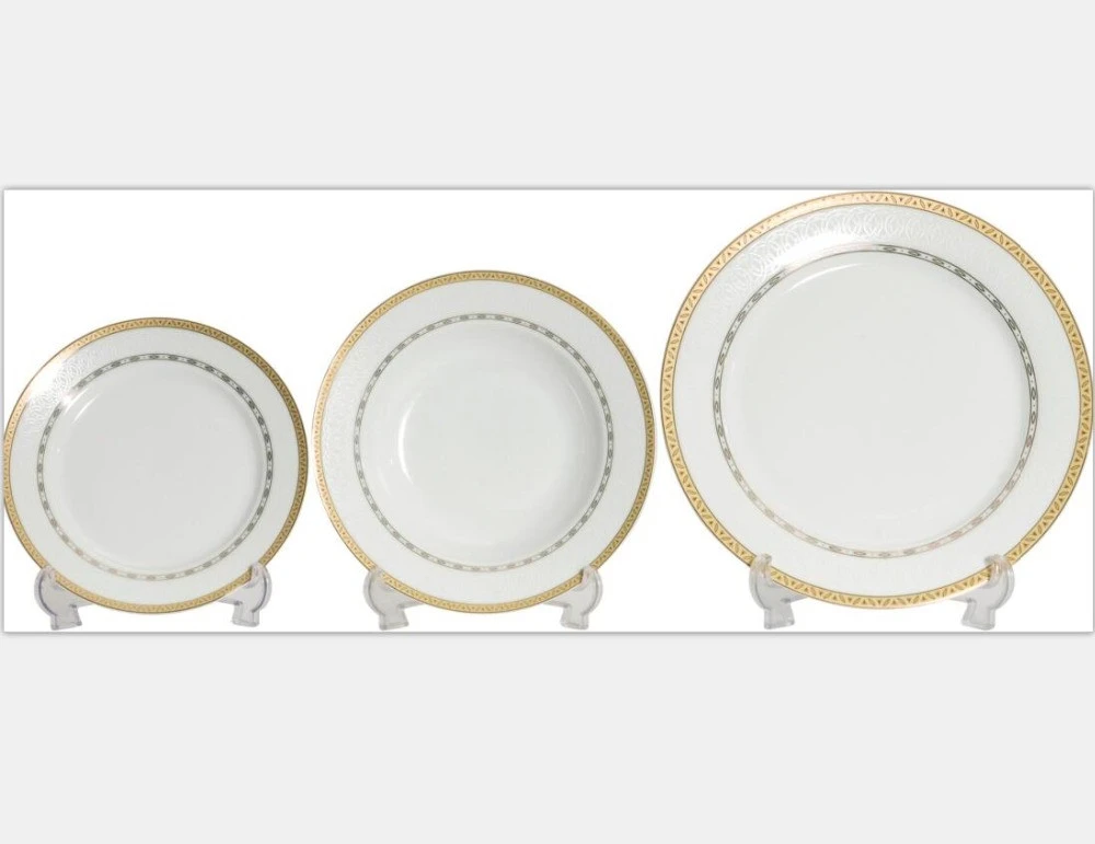 luxury gold rim white porcelain charger plates
