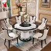 luxury round home dining table set  for 6 peoples use