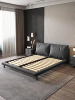 Luxury Soft Headboard Fabric Up-holstered Beds Storage Hotel Apartment Furniture Platform Leather Custom Trendy Night Table