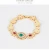 Import Luxury Water Drop Colorful Rhinestone Crystal Necklace Earring Bracelet Ring Set Elegant Bridal Wedding Jewelry Set Gold Plated from China
