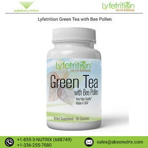 Lyfetriiton Green Tea with Bee Pollen Capsules for Boost Metabolism