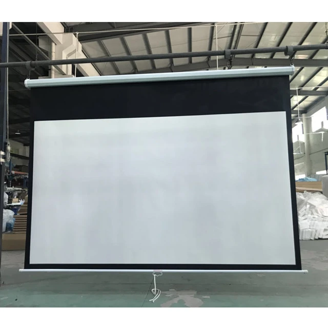 manual wall projection screen 84 inch wall mount projector screen with slow retract part