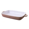 March Discount Expo Chaozhou Unicasa Ceramic 17.5 Inch Rectangle Baking Tray Stoneware Bakeware With Handle