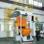 Mayflay Crawler Type Shot Blasting Machine Rubber Belt Tumble Shotblaster Tumblast Shot Blast Cleaning Abrator For castings part