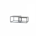 MDF top metal leg wooden dining table coffee table set of 2