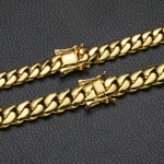 Men Personalized Hiphop Bracelet 10/12/14mm Gold Plated Solid Brass Cuban Chain Bracelet for men Pure Copper Bracelets for Women