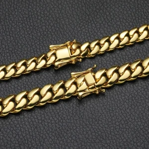 Men Personalized Hiphop Bracelet 10/12/14mm Gold Plated Solid Brass Cuban Chain Bracelet for men Pure Copper Bracelets for Women