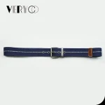 Mens Fabric Antique Silver Pin Buckle Cotton Belt