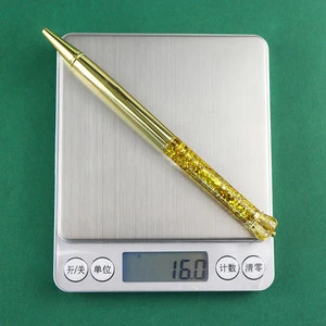 metal ballpoint pen luxury  gift pen with crown gold flake cuticle oil pen