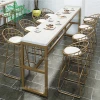 Metal gold stackable outdoor bar chair and table