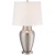 Import Metal Hammered Table Lamp With Large Fabric Shade from India