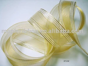 metallic mesh wied ribbon gift ribbon
