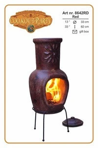 Mexican stone chimenea Sun 33x82cm or 13x32 inches with iron base and stone top
