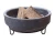 Import Mexican stone fire pit with wrought iron base 44x23 cm - 21x12 inches - Concrete grey color. from Netherlands