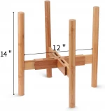 Mid-Century Bamboo Flower Pot Holder Fits up to 12" Pots