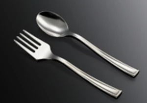 Mini Siver Coated Plastic Forks And Spoons,Disposable Plastic Metallic Cutlery