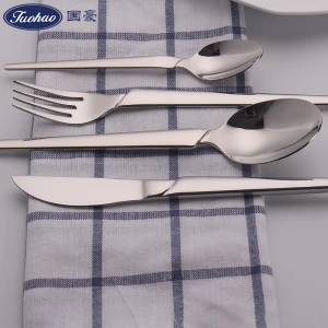 Mirror Finished Flatware Set, 4PCS Silverware Set Stainless Steel Home Kitchen Hotel Restaurant Tableware Cutlery Set