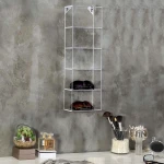 Modern Clear Acrylic Wall Mounted Storage Organizer Rack / 5 Shelf Sunglasses Eyewear Display Case