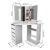 Import Modern Corner Dressing Table With 5 Drawers &amp; Stool--Makeup, Dresser, Mirror white and black from China