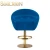 Import Modern  design round base red velvet golden stainless steel bar stool chair from China