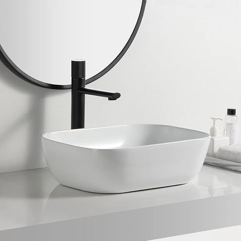 Modern sanitary ware white countertop lavabos washbasin ceramic hand wash basin bathroom sink
