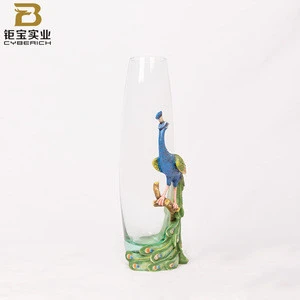 modern simple resin peacock vase for home hotel restaurant decoration