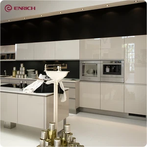 Modern style high glossy high glossy knock down powder coating kitchen cabinet