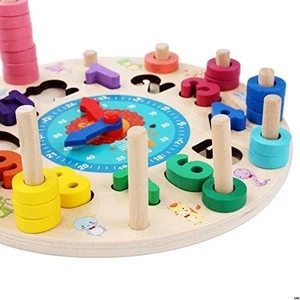 Montessori Toys Mathematics Teaching Aids Toys Digital Clock Wooden Toy for Preschool Early Childhood Education