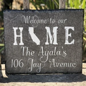 Most popular attractive Slate Home address-address plaque number sign plaque for house home sign personalized white number plate