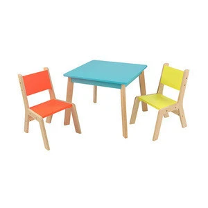 Most Popular Nursery School Furniture Sets Oak Wood Table and Chairs Set With Discount