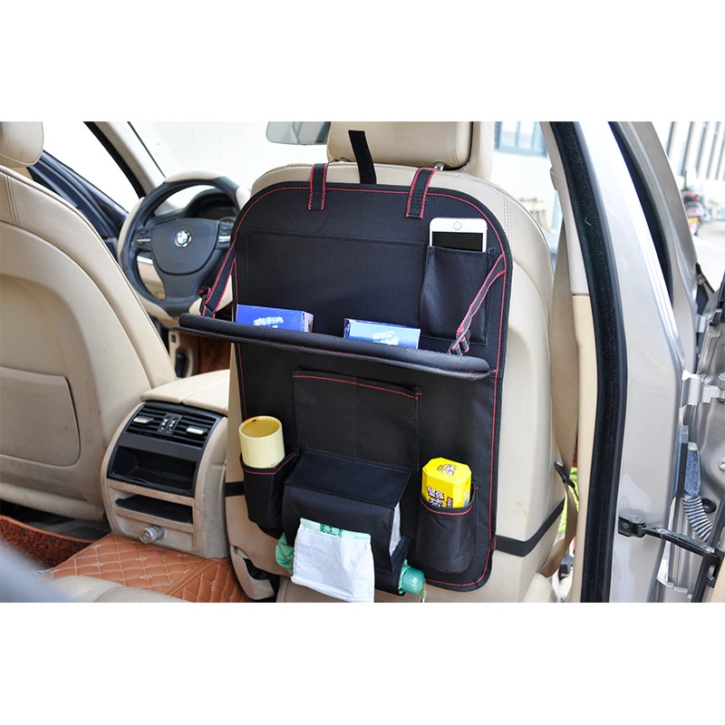 Multifunction baby eco friendly car back seat organizer with tray