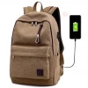 Multifunctional canvas polyester USB charging laptop bag backpack,student notebook bagpack
