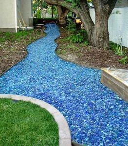 Natural garden glass pebbles with nice color