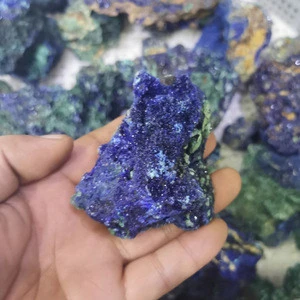 Natural unprocessed blue copper ore original stone specimen blue copper ore raw material for sale