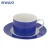 Import New Arabic Ceramic Coffee Cup and Saucer Set Blue 220cc Ceramic Tea and Coffee Set from China