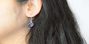 New Arrival High Quality Fashion Jewelry Stud Earrings Amethyst Earring 925 Sterling Silver Designer Handmade Natural Women