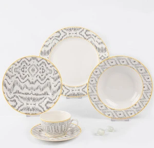 New bone china dinnerware with in-glaze raised decal for home