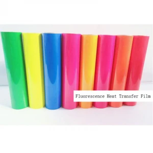 New Color Factory wholesale 50cm*25m PU Fluorescence Heat Transfer film High Quality PU vinyl film RB-VF50