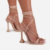 new design lace up square toe women high heel sandals ladies shoes
