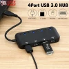 New Design Super Speed USB3.0 4 Ports Hub with Switch and LED indicator for Macbook,laptops,computers