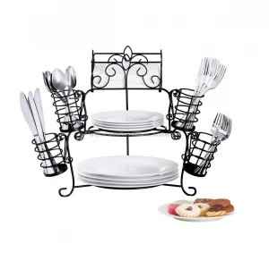New Home Storage Black Metal Cutlery Stand