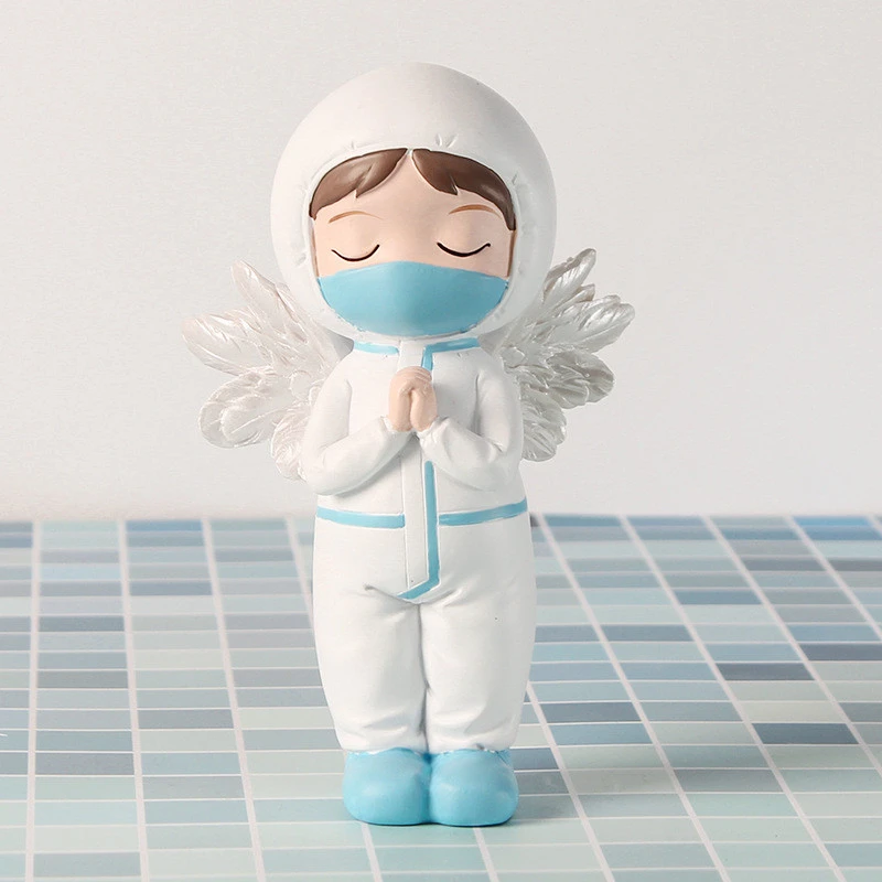 New items  Resin Cute white angel decoration warm guard night light home decoration decoration