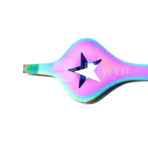 New Multi Plasma Coated Tweezers, Heart/Star Style Slanted Fancy Eyebrow Tweezer