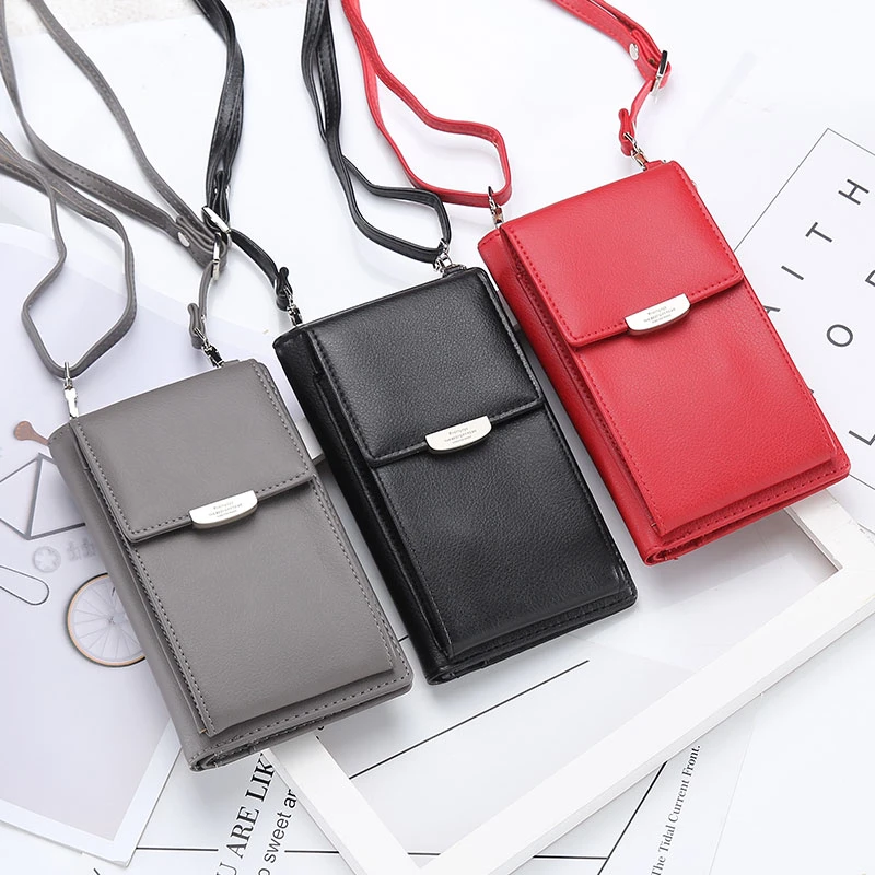 New Women Casual Wallet Brand Cell Phone Wallet Big Card Holders Wallet Handbag Purse Clutch Messenger Shoulder Straps Bag